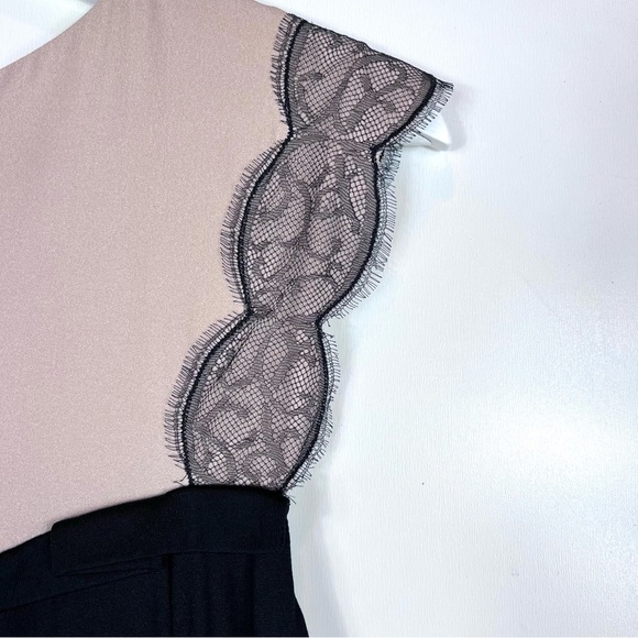 3.1 Philip Lim Silk Pleated Tan Black Top Blouse Size Large - Picture 6 of 13